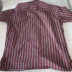 Gitman Bros Vintage Button Down Shirt Medium Red Blue Asian Characters (?)